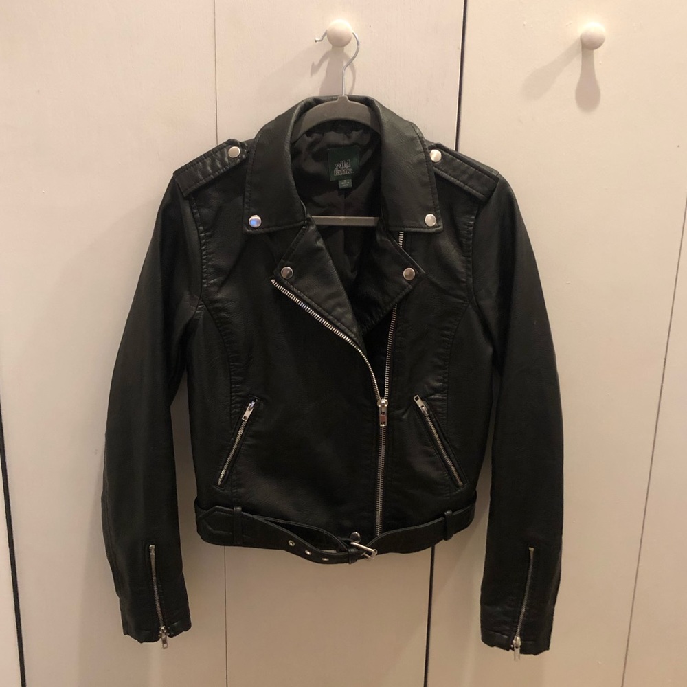 Black leather jacket